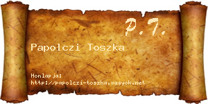 Papolczi Toszka névjegykártya