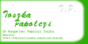 toszka papolczi business card